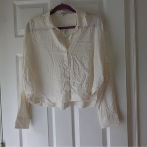NWT Madewell Button down shirt Top in White orig $98
